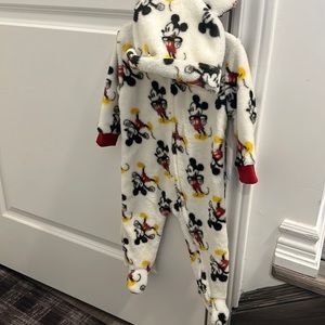 Mickey Mouse baby girl onesie.